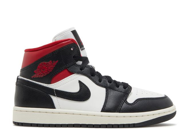 WMNS JORDAN 1 MID BLACK SAIL GYM RED