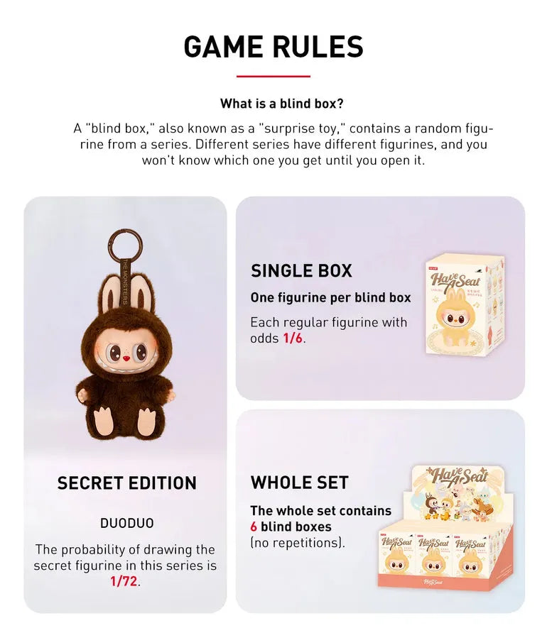LABUBU HAVE A SEAT BLIND BOX PACK OF 6