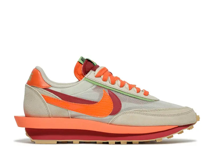 NIKE LD WAFFLE SACAI CLOT KISS OF DEATH NET ORANGE BLAZE