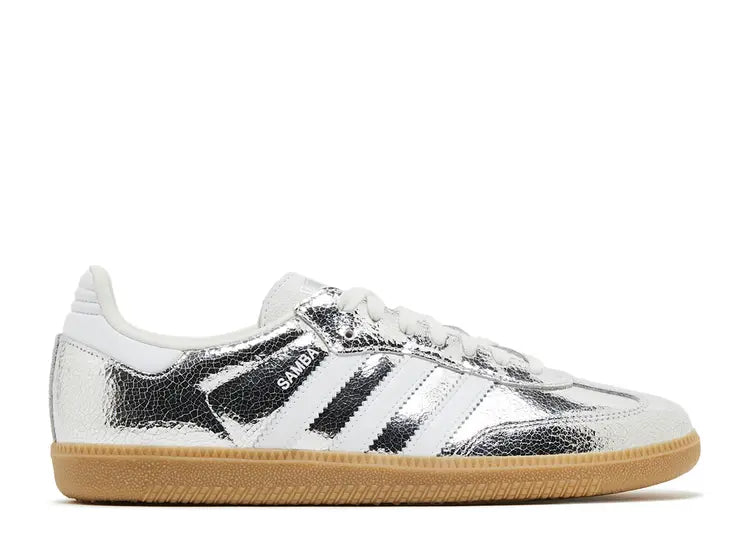 ADIDAS SAMBA OG SILVER METALLIC CRACKED LEATHER (W)