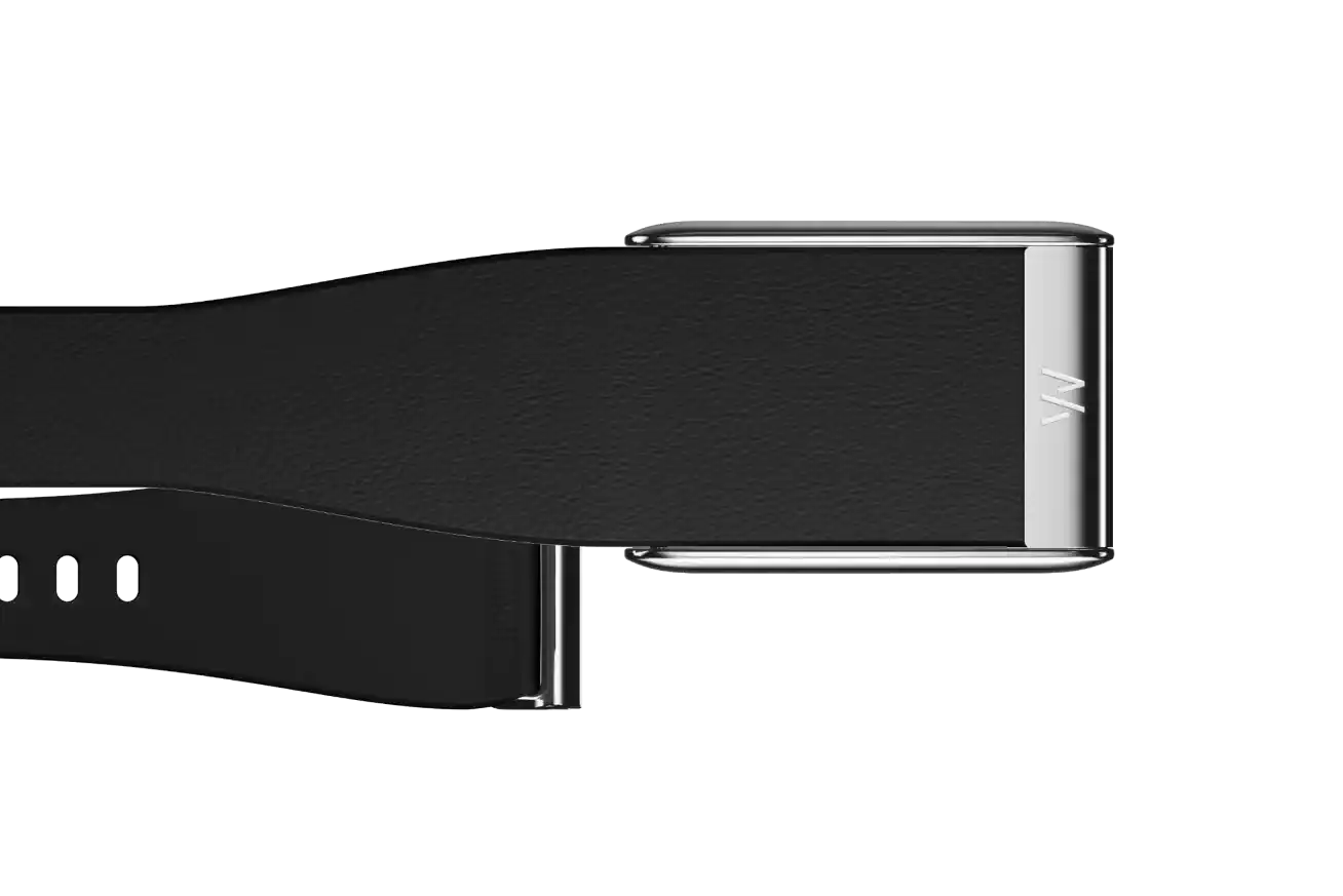 WHOOP 5.0 LEATHERLUXE BAND - BLACK WITH TITANIUM