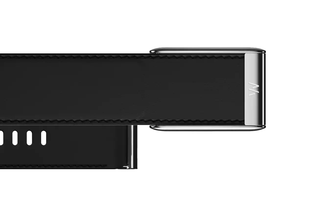 WHOOP 5.0 LEATHERLUXE BAND - BLACK CREAM TITANIUM