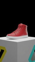 Drop Red high-top leather sneaker