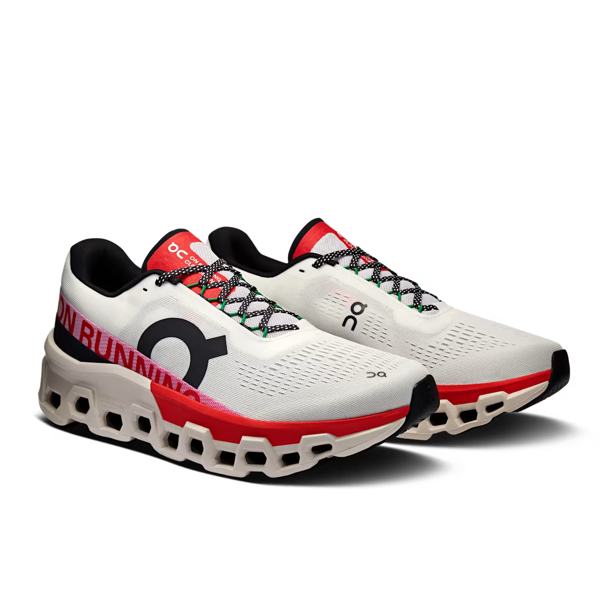 ON RUNNING CLOUDMONSTER 2 IVORY SILVER RED