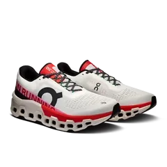 ON RUNNING CLOUDMONSTER 2 IVORY SILVER RED