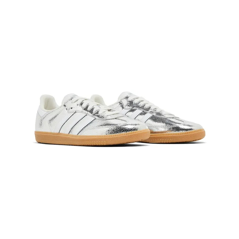 ADIDAS SAMBA OG SILVER METALLIC CRACKED LEATHER