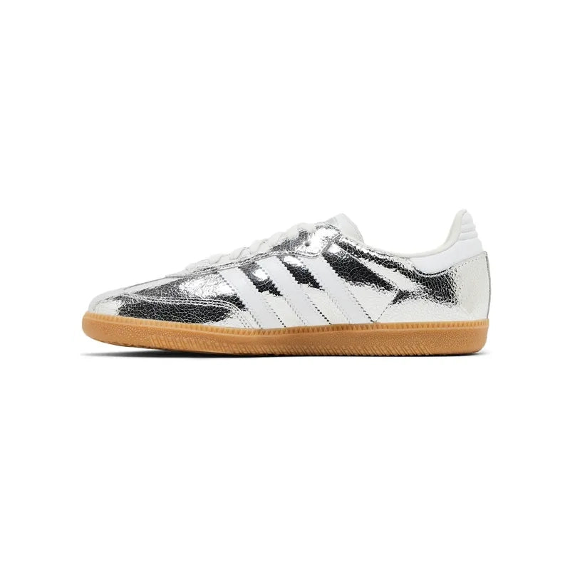 ADIDAS SAMBA OG SILVER METALLIC CRACKED LEATHER