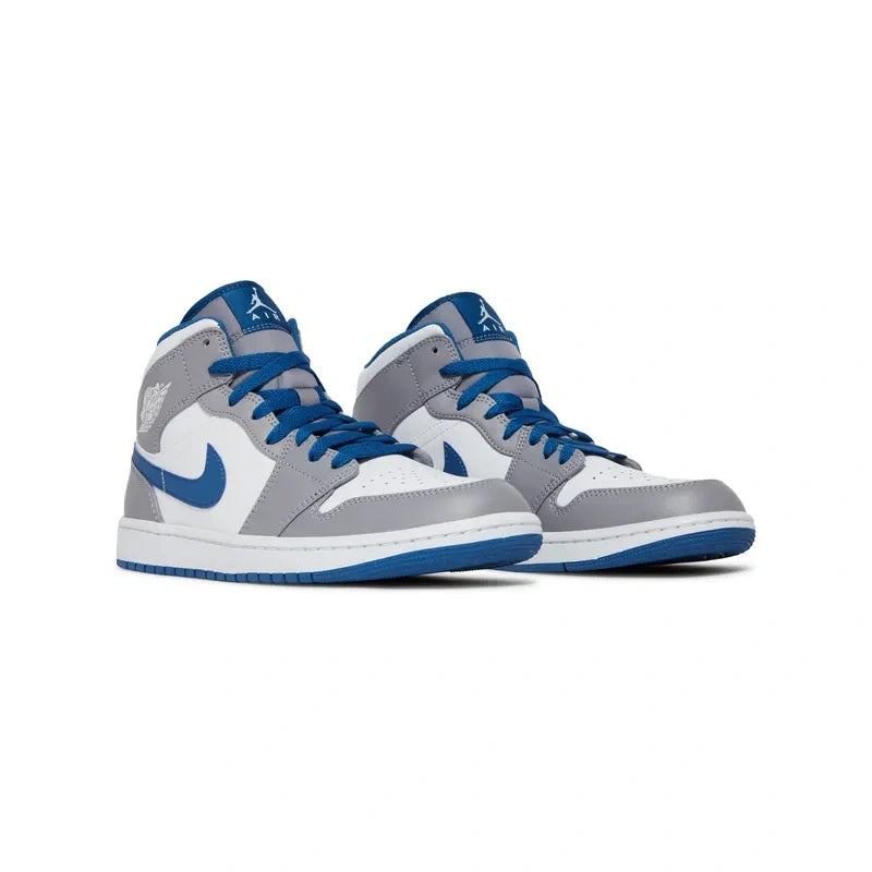 AIR JORDAN 1 MID CEMENT TRUE BLUE