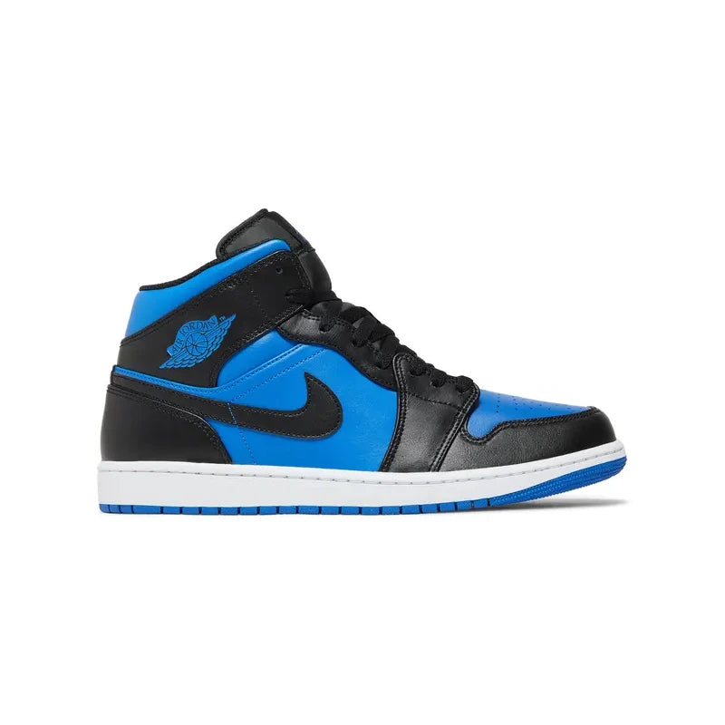 JORDAN 1 MID BLACK ROYAL BLUE