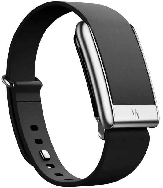 WHOOP 5.0 LEATHERLUXE BAND - BLACK WITH TITANIUM