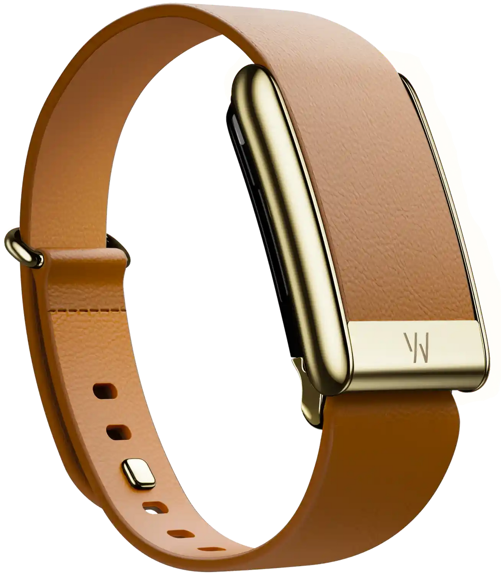 WHOOP 5.0 LEATHERLUXE BAND - CAMEL WITH GOLD