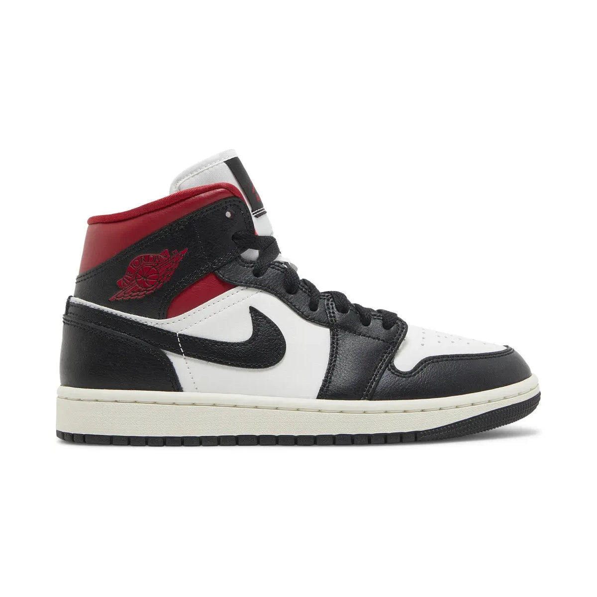 WMNS JORDAN 1 MID BLACK SAIL GYM RED