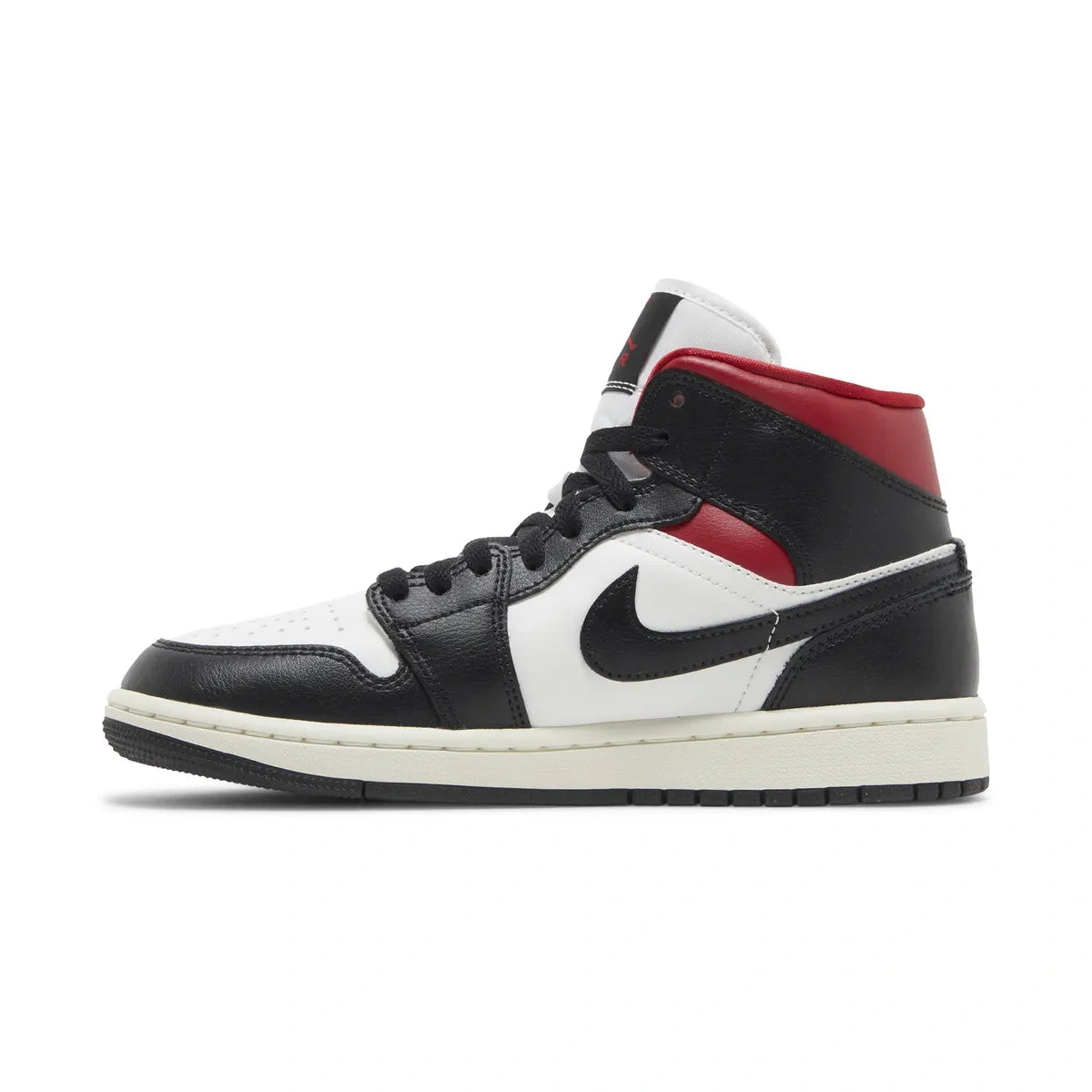 WMNS JORDAN 1 MID BLACK SAIL GYM RED