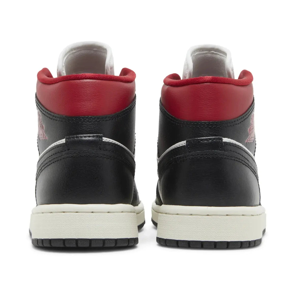 WMNS JORDAN 1 MID BLACK SAIL GYM RED