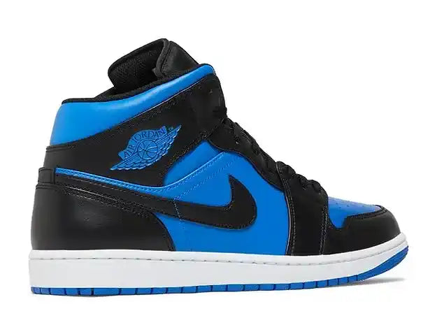 JORDAN 1 MID BLACK ROYAL BLUE