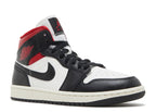 WMNS JORDAN 1 MID BLACK SAIL GYM RED