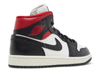 WMNS JORDAN 1 MID BLACK SAIL GYM RED