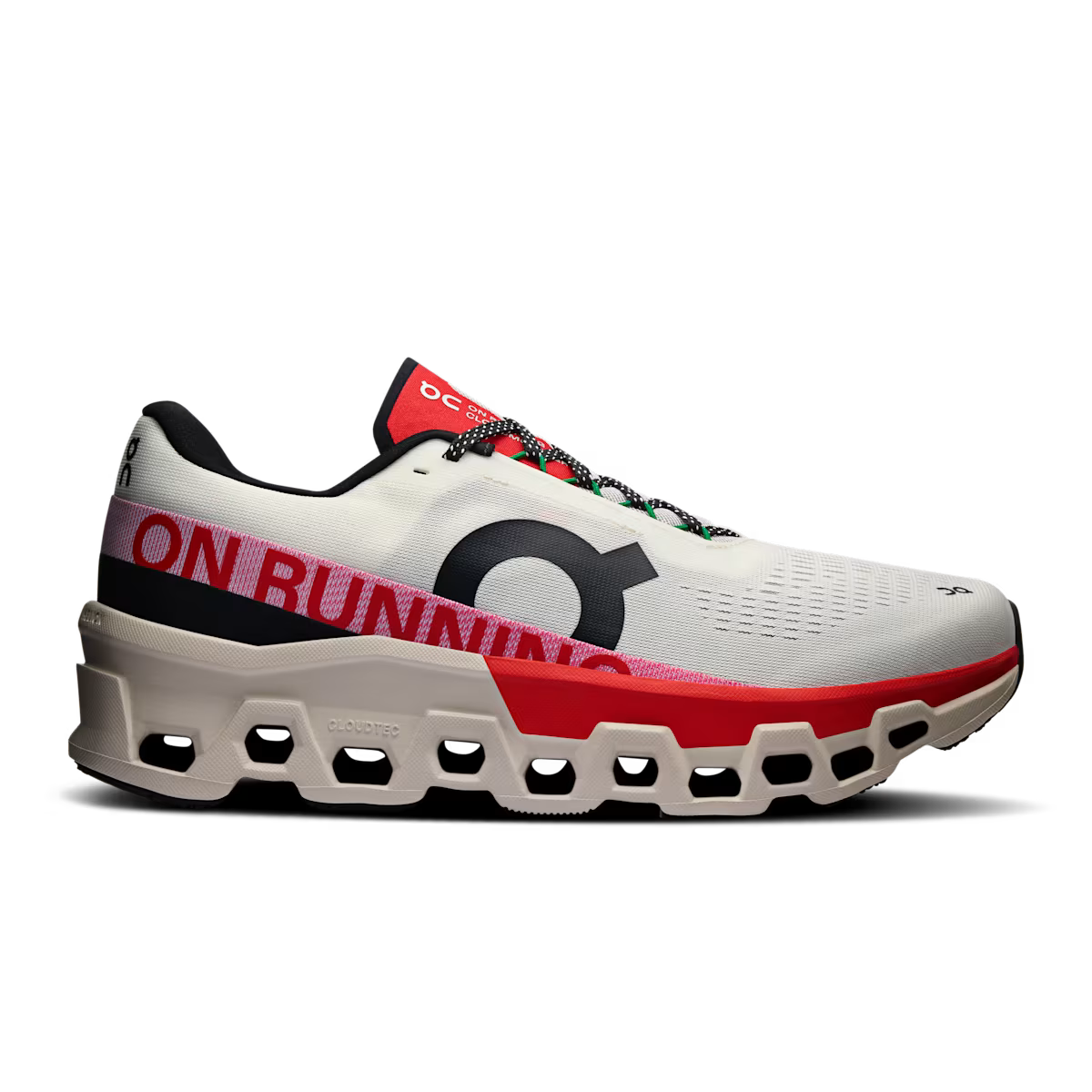 ON RUNNING CLOUDMONSTER 2 IVORY SILVER RED