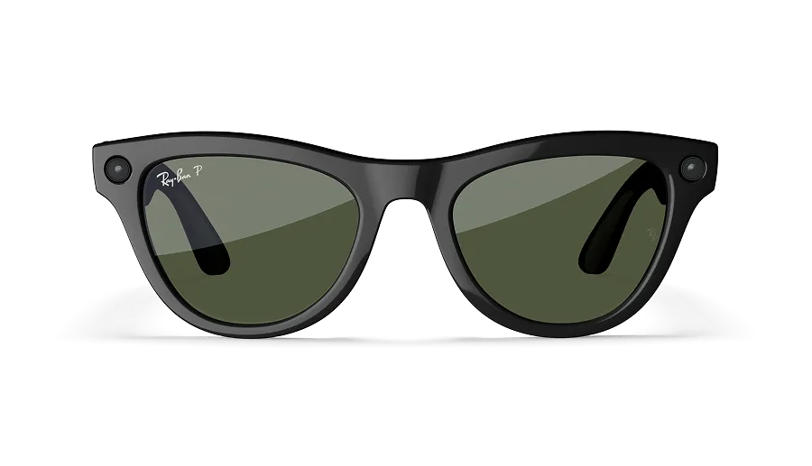 RAY-BAN META SKYLER - SHINY BLACK / GREEN LENS (GEN 2)