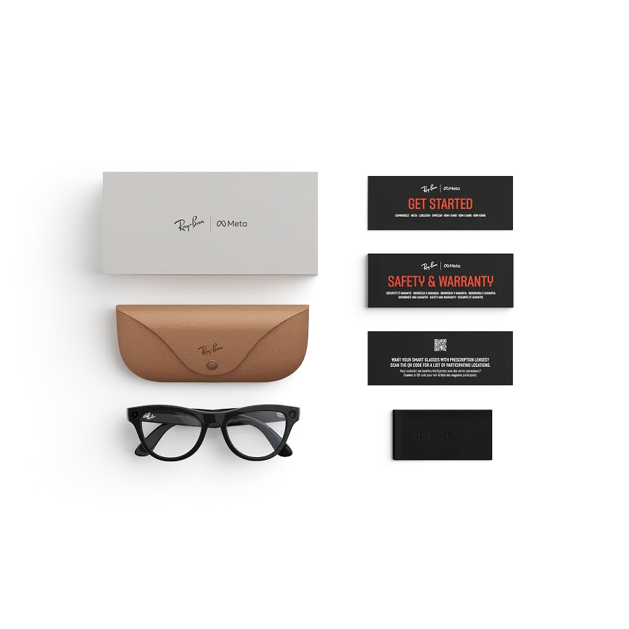 RAY-BAN META SKYLER - SHINY BLACK / CLEAR LENS (GEN 2)